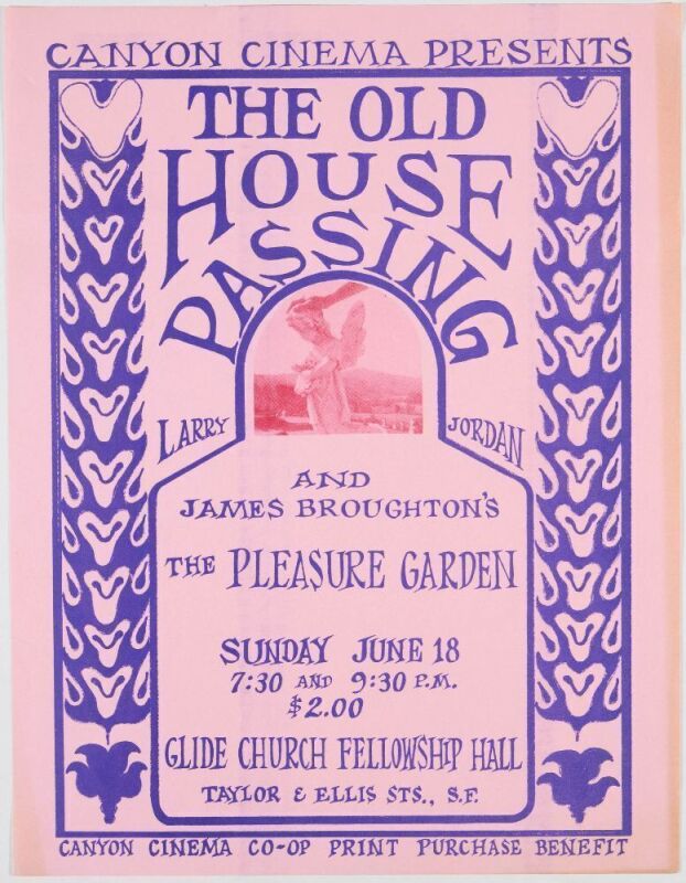1967 The Old House Passing The Pleasure Garden The Glide Church Handbill Extra Fine 69