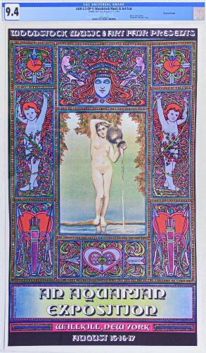 1969 AOR-3.2 David Byrd Woodstock Festival Wallkill New York Poster CGC 9.4