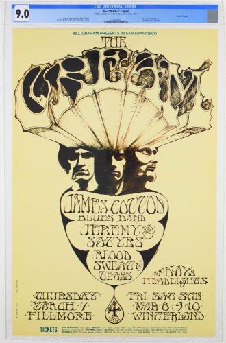 1968 BG-110 Cream Fillmore Auditorium & Winterland RP2 Poster CGC 9.0