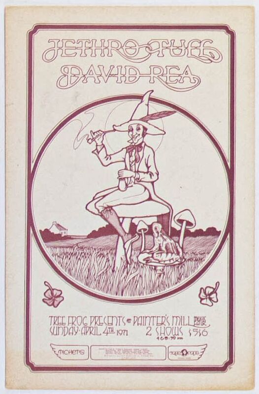 1971 Jethro Tull Painter's Mill Music Fair Owings Mills Baltimore Tree Frog Poster Near Mint 85