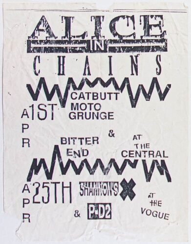 1989 Alice in Chains The Central Tavern & Shannon's Seattle Flyer Fine 59