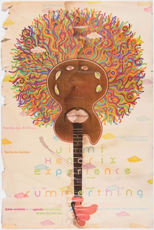 1969 Jimi Hendrix Experience Boston Common Poster Fine 50
