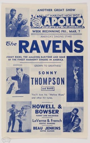 1952 Nat King Cole Apollo Theater Handbill Near Mint 89