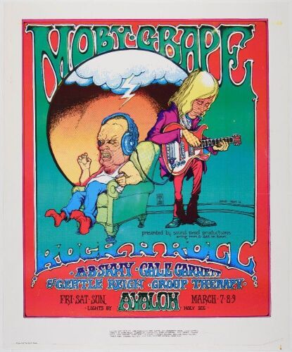 1969 AOR-2.29 Greg Irons Moby Grape Avalon Ballroom Poster Near Mint 80