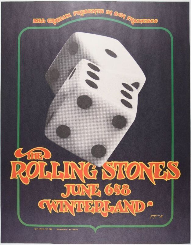 1972 BG-289 Rolling Stones Winterland RP2 Poster Near Mint 87