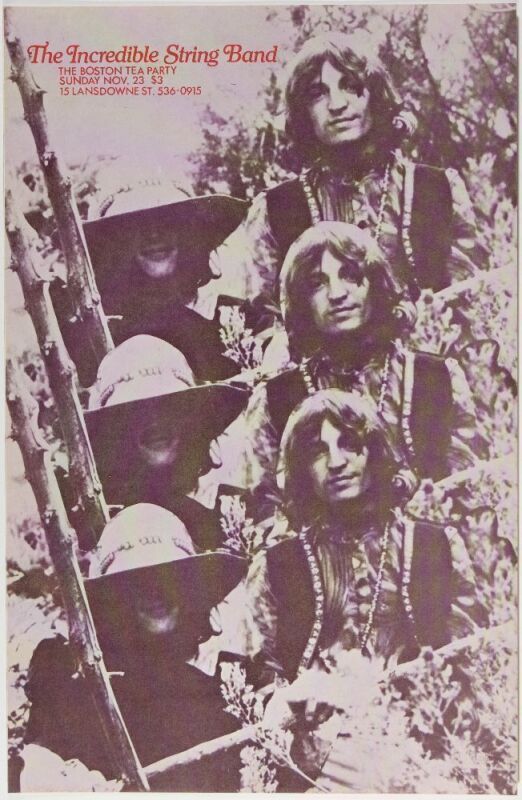 1969 The Incredible String Band Boston Tea Party Poster Near Mint 89