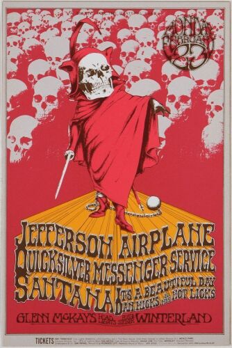 1970 BG-222 Jefferson Airplane Santana Benefit for The Grateful Dead Winterland Postcard Near Mint 89