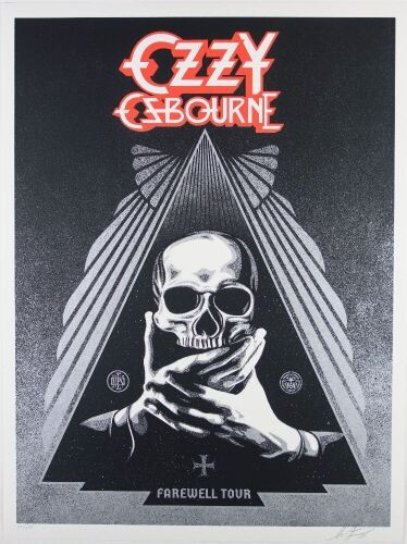 2025 Shepard Fairey Ozzy Osbourne Farewell Tour LE Signed Fairey Poster Mint 91