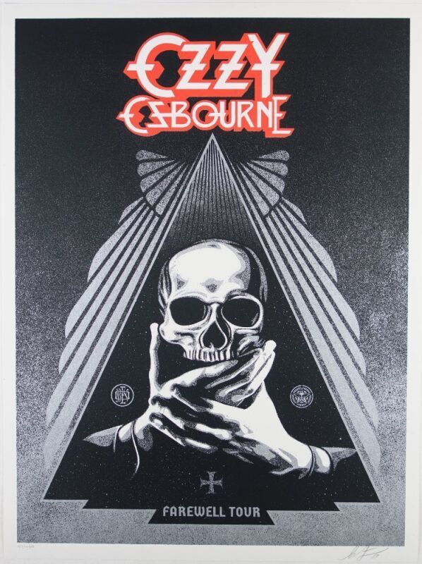2025 Shepard Fairey Ozzy Osbourne Farewell Tour LE Signed Fairey Poster Mint 91