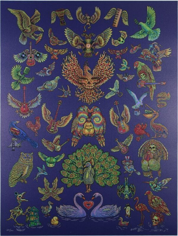 2024 EMEK Birds of a Feather LE Signed Emek Poster Mint 91