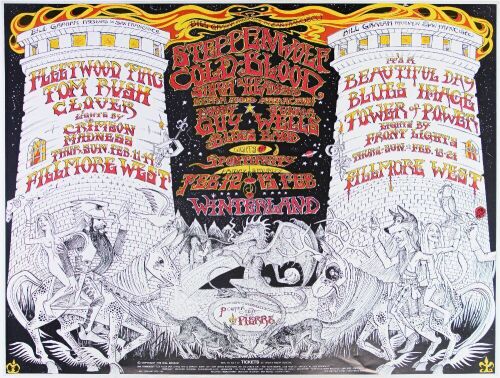 1971 BG-270 Fleetwood Mac Steppenwolf Winterland & Fillmore West Poster Mint 91