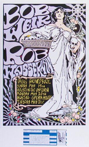 1991 Frank Kozik Bob Weir & Rob Wasserman Texas Poster & Ticket Mint 93
