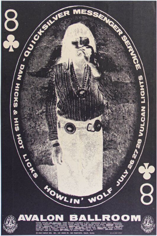 1968 FD-130 Quicksilver Messenger Service Howlin&rsquo; Wolf Avalon Ballroom Poster Extra Fine 69