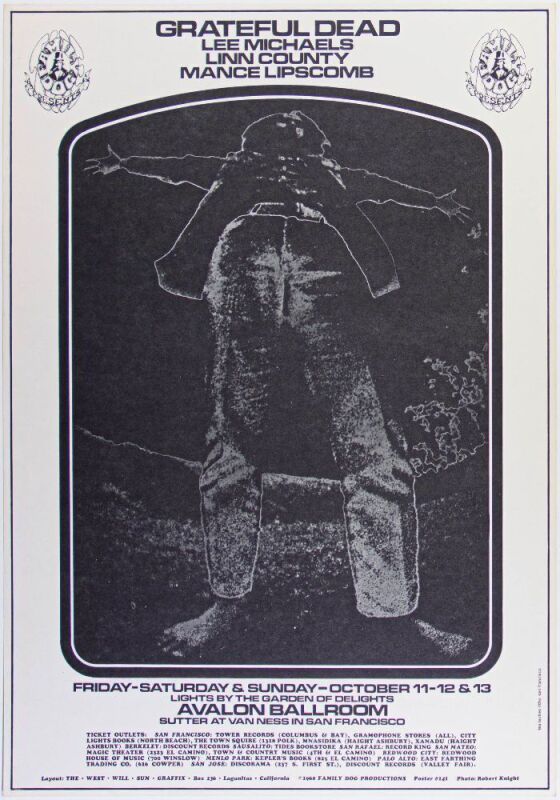 1968 FD-141 Grateful Dead Avalon Ballroom Poster Near Mint 81