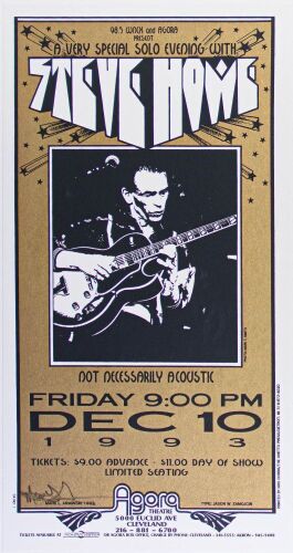 1993 Mark Arminski Steve Howe Agora Theatre Signed Arminski Poster Mint 93