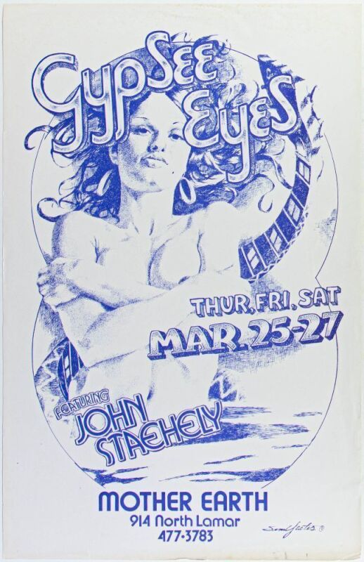 1976 Gypsee Eyes The Mother Earth Club Austin Poster Extra Fine 67