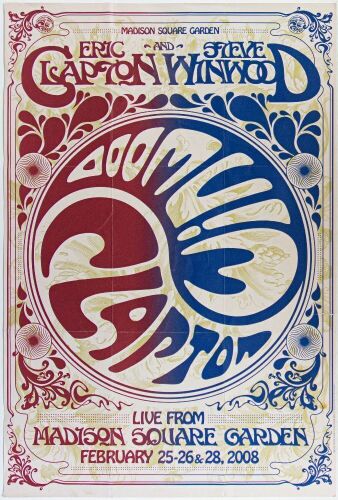 2009 Eric Clapton Steve Winwood Live At Madison Square Garden Album CD/DVD Promotional Poster Extra Fine 65