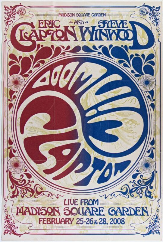 2009 Eric Clapton Steve Winwood Live At Madison Square Garden Album CD/DVD Promotional Poster Extra Fine 65