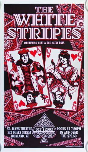 2003 The White Stripes St. James Theatre Auckland Poster Near Mint 81
