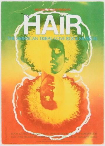 1968 Hair The Musical The Orpheum Theater San Francisco Postcard Extra Fine 67