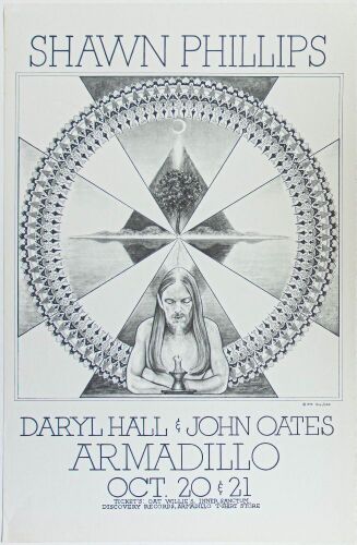 1975 Daryl Hall & John Oates Armadillo World Headquarters Austin Poster Excellent 73