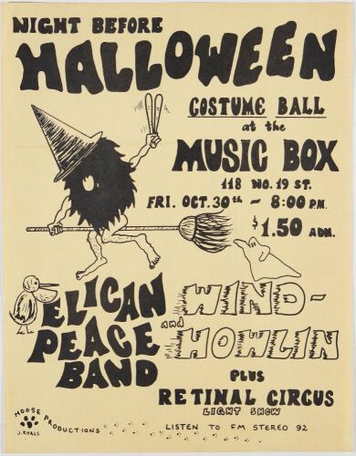 1970 Pelican Peace Band The Music Box Seattle Handbill Extra Fine 65