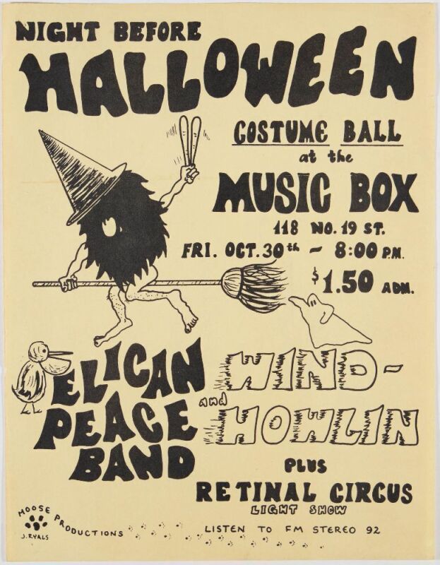 1970 Pelican Peace Band The Music Box Seattle Handbill Extra Fine 65