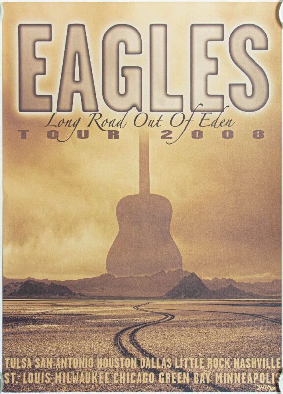 2008 The Eagles Long Road Out of Eden Tour LE Poster Near Mint 81