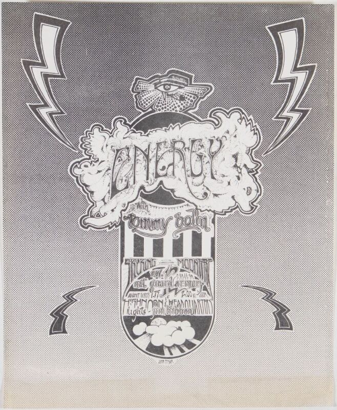 1972 Energy with Tommy Bolin The National Guard Armory Handbill Excellent 71