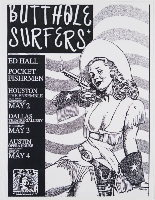 1990 Frank Kozik Butthole Surfers Texas Tour Flyer Near Mint 81