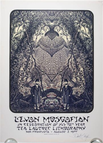 1977 David Singer Levon Mosgofian 70th Birthday Celebration Signed Singer Poster Near Mint 83