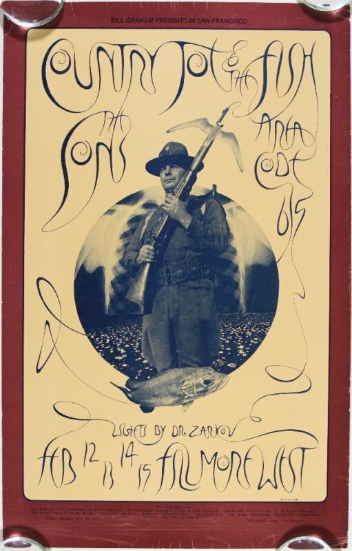 1970 BG-217 Country Joe and the Fish Fillmore West Poster Excellent 71
