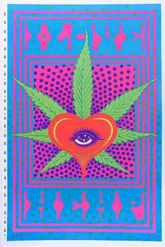 1994 Victor Moscoso I Love Hemp Printers Proof Signed Moscoso Poster Near Mint 87