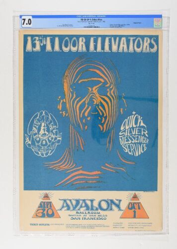 1966 FD-28 Zebra Man The 13th Floor Elevators Avalon Ballroom Poster CGC 7.0