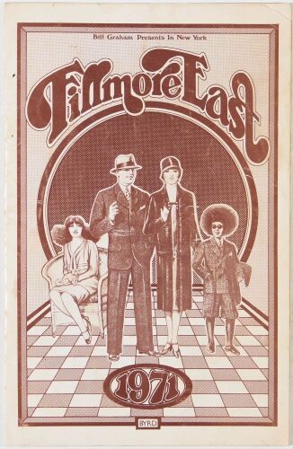 1971 Taj Mahal Fillmore East Program Extra Fine 63