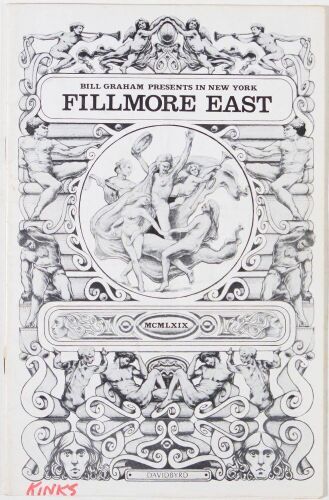 1969 Spirit The Kinks Fillmore East Program Extra Fine 69