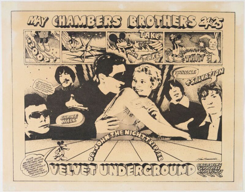1968 AOR-254 Velvet Underground Dr. John Shrine Exposition Hall Poster Extra Fine 69 RESTORED