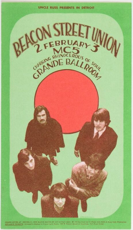 1968 G/G-680202 MC5 Beacon Street Union Grande Ballroom Detroit Postcard Near Mint 89