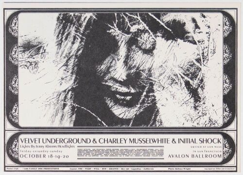 1968 FD-142 The Velvet Underground Avalon Ballroom Postcard Near Mint 89