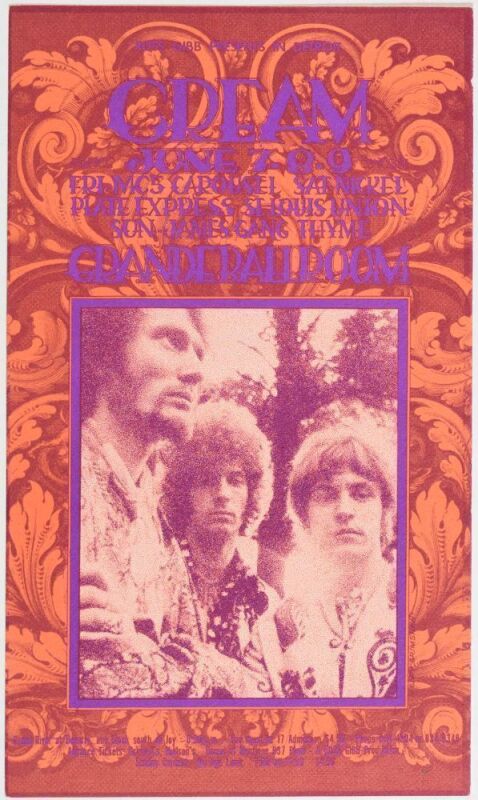 1968 G/G-680417 Cream Frost MC5 Grande Ballroom Detroit Postcard Near Mint 81
