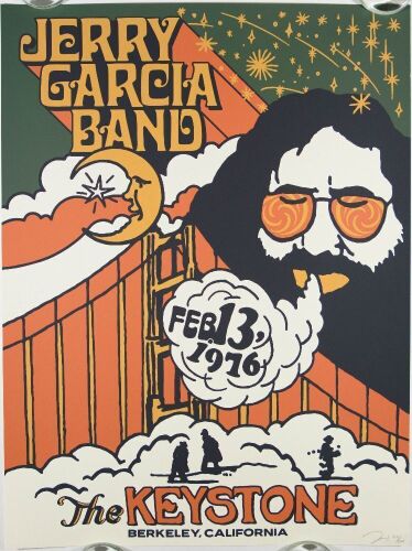 2024/1976 Jerry Garcia Band The Keystone LE Signed Norsen Commemorative Poster Near Mint 89
