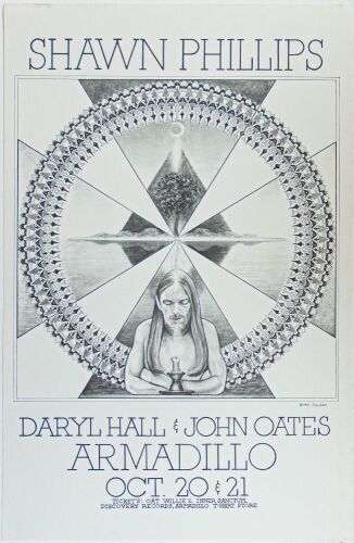 1975 Daryl Hall & John Oates Armadillo World Headquarters Austin Poster Excellent 75