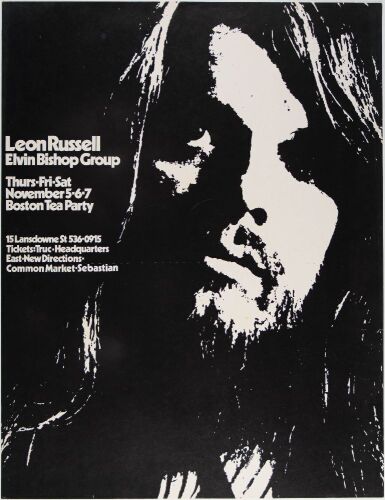 1970 Leon Russell Elvin Bishop Group The Boston Tea Party Poster Excellent 79
