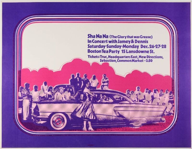 1970 Sha Na Na Boston Tea Party Finale Poster Near Mint 89