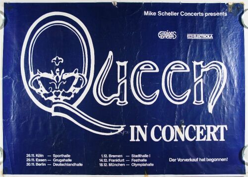 1980 Queen The Game Tour Germany Poster Extra Fine 61