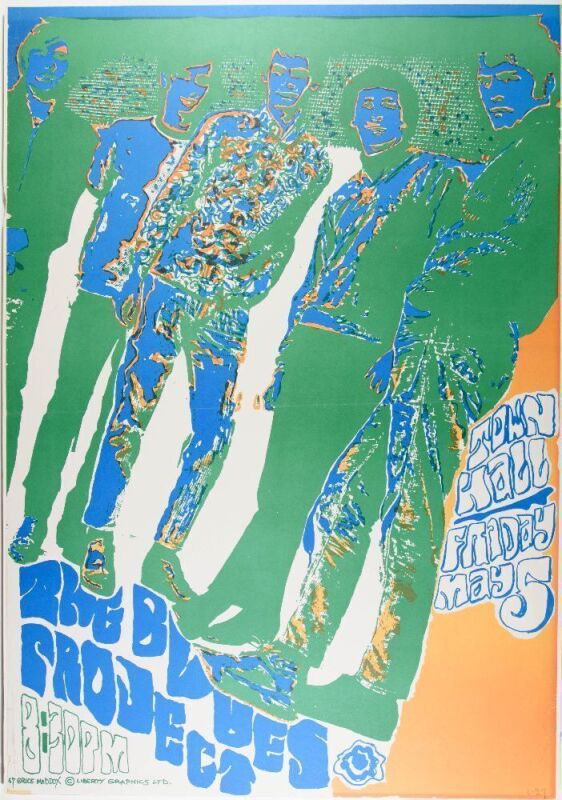 1967 The Blues Project Town Hall Poster Mounted