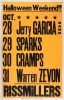 1982 Jerry Garcia Band Warren Zevon The Cramps Rissmiller's Country Club Los Angeles Cardboard Poster Excellent 75