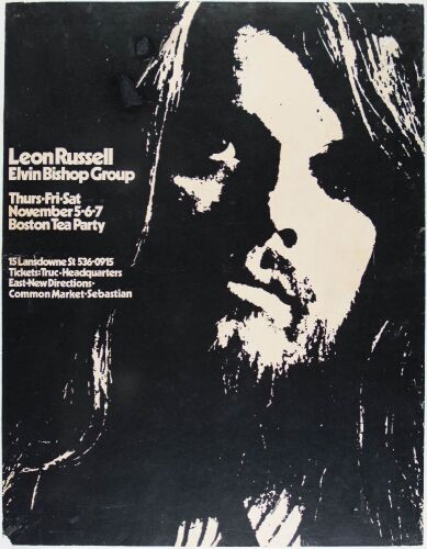 1970 Leon Russell Elvin Bishop Group The Boston Tea Party Poster Extra Fine 65