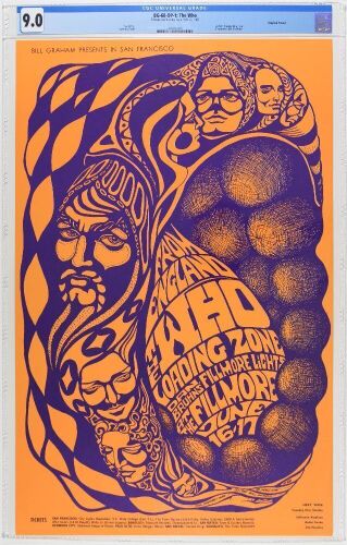 1967 BG-68 The Who The Loading Zone Fillmore Auditorium Poster CGC 9.0