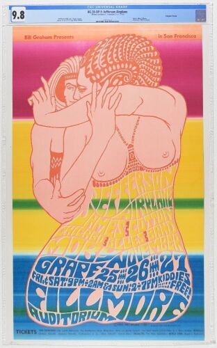 1966 BG-39 Jefferson Airplane James Cotton Fillmore Auditorium Poster CGC 9.8